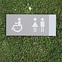 Toilet signage in aluminum (35 x 15 cm)