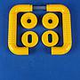 Door handle in nylon with key rosettes by Metafranc - Yellow