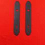 Pair of doorplates in black powder coated steel.