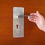 Aluminum door handle with key plates (ca. 1960)