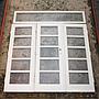 Triple door with transom in painted wood with hammered glass panels (H. 253 cm x W. 233 cm) - Left