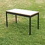 Table with off-white laminated tabletop and steel base from KU Leuven (120 x 60 cm)