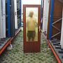 Wooden door with textured glass panel (H. 200,5 cm x W. 73 cm) - Left
