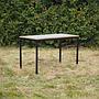 Table with grey laminated tabletop and steel base from KU Leuven (120 x 60 cm) - Straight edges