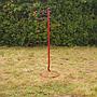 Coat rack in red coated bent steel