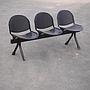 Beam seating in black lacquered steel - 3 seats