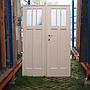 Double door in painted wood with hammered  glass panels (H. 199 cm x W. 132 cm) - Right