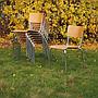 Stackable school chair with chromed steel legs