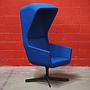 Swivel armchair with acoustic hood 'Positiva' by David Fox for Deberenn