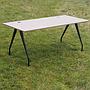 Office table with laminated tabletop and black steel legs (180 x 80 cm)