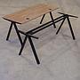 Table by Bene with laminated tabletop and black powder coated steel legs (180 x 80 cm)