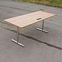 Folding table with chromed steel legs and laminated tabletop with cable hole by Howe (L. 107 or 145 cm)