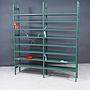 Shelf in green epoxy powder coated steel by Tixit (H. 240 x L. 209 x D. 36 cm)