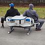 Bowling table with rotating plastic bucket seats by Brunswick