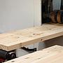 Planed panel in reclaimed glued laminated timber (L. min 245 x 45 cm)