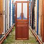 Door in varnished solid pine with textured glass panels from Opwijk monastery (H. 245,5 cm x W. 86 cm) - Right