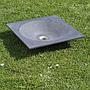 Square basin in natural stone (W. 44 cm) - Black