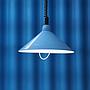 Hanging light in blue enameled steel by Elco Lite (ca. 1970)