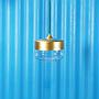 Hanging light in gold plated steel with glass diffuser by Utilicht (⌀ 24,5 cm)