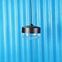 Hanging light in black plated steel with glass diffuser by Utilicht (⌀ 24,5 cm)