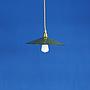 Hanging light with green enameled steel shade