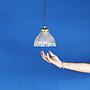Hanging light with textured glass diffuser