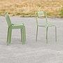 Stackable chair 'CH–05 D' in green tubular steel by Ateliers J&J