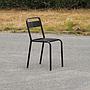 Stackable chair 'CH–07 A' in black square tubular steel by Ateliers J&J ju