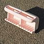 Double recessed soap holder in pink glazed porcelain (ca. 1970)