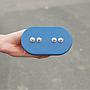 Quatruple push button switch 'Feel Good' in blue lacquered steel by Zangra