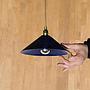 Hanging light 'Nicolo' in opaline glass - Cobalt blue