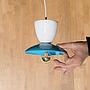 Hanging light 'Clea' in opaline glass - Sky blue/White