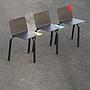 Black stackable chair by Pierre-Emmanuel Vandeputte - High backrest (with various coloured corners)