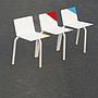 White stackable chair by Pierre-Emmanuel Vandeputte - High backrest (with various coloured corners)