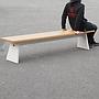 Bench 'June' in solid oak by Jean-François D'Or for Cruso - White/oak